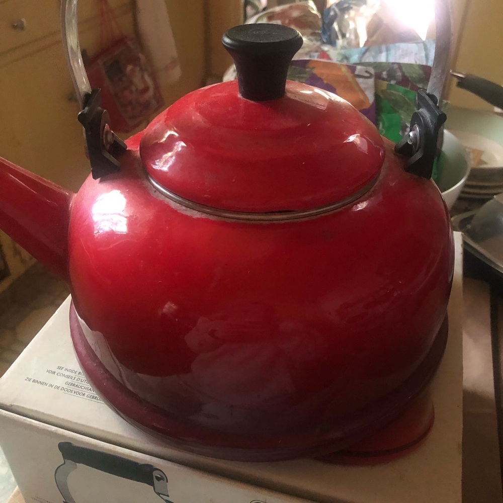 Le Creuset Red Enamel Whistling Tea Kettle
